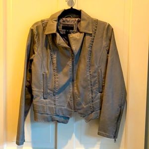 Grey faux leather jacket